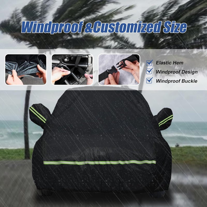 ATBKJ Waterproof Car Covers Fit for 2010-2025 Jeep Grand Cherokee (Black) Custom Heavy Duty Waterproof All Weather Protection Outdoor - Image 4
